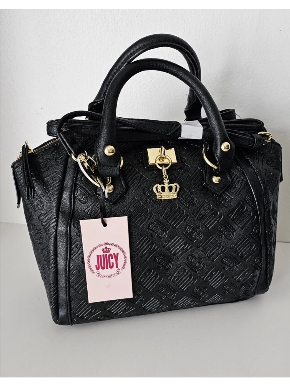 JUICY by Juicy Couture Wordy Satchel Bag Black Licorice